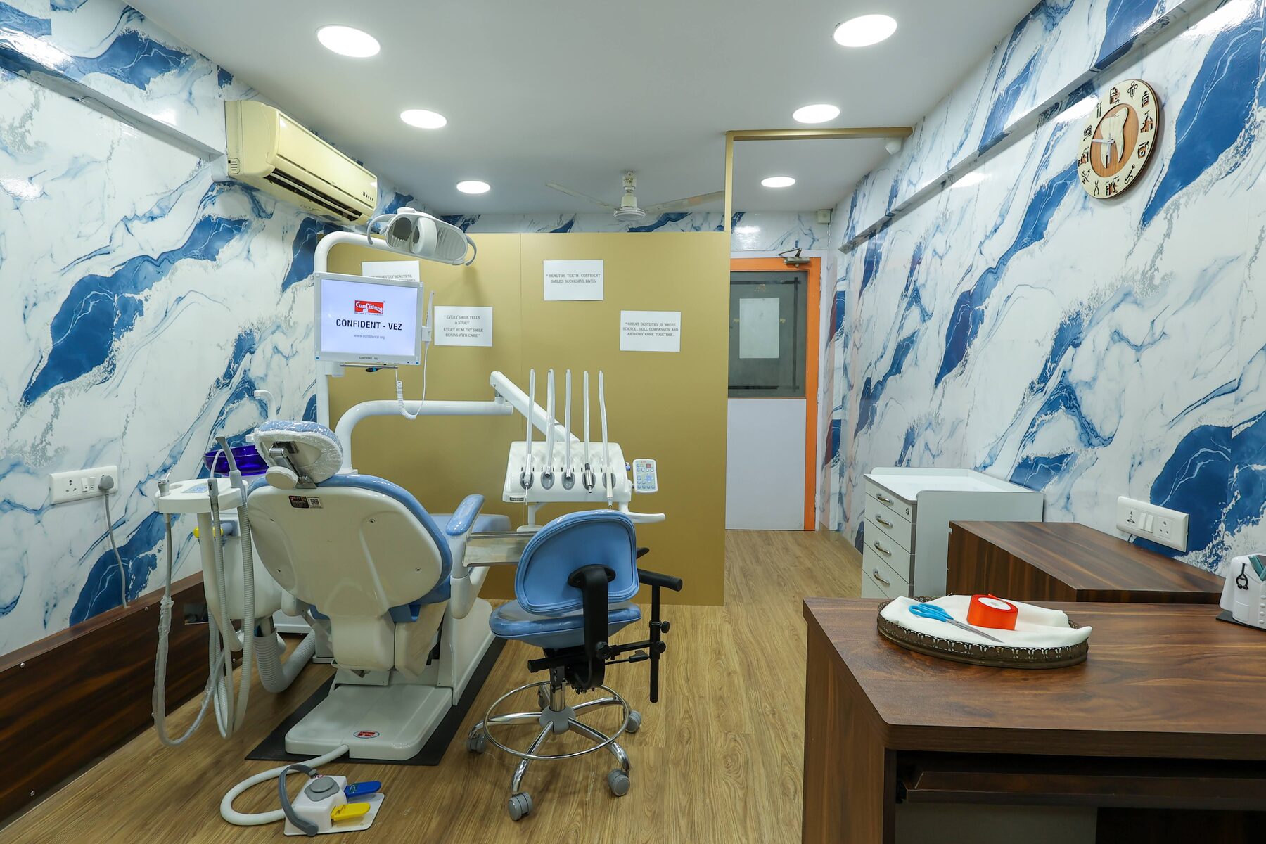 Wide view of the operatory at Srinidhi Dental & Implant Clinic